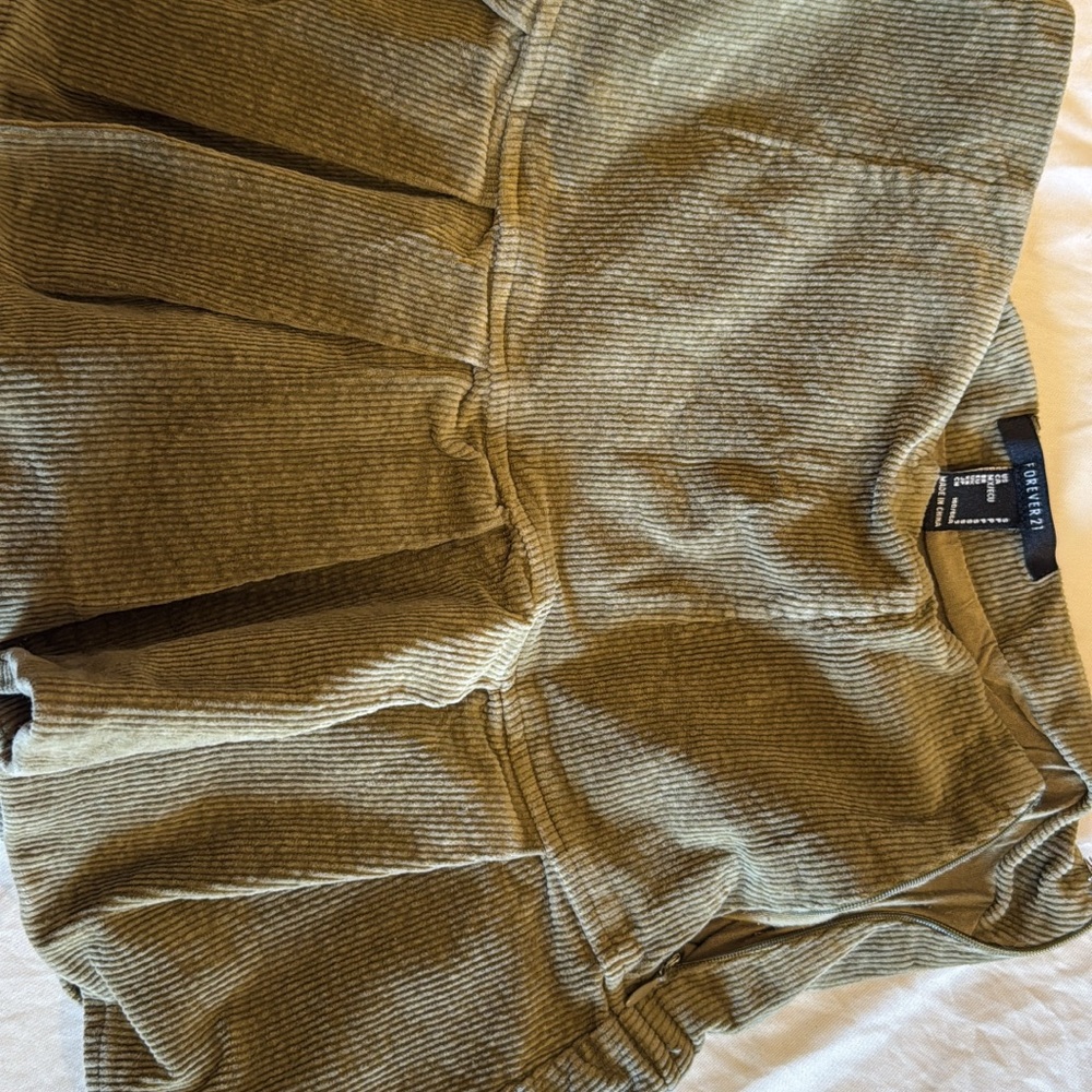 Corduroy Olive Green Forever 21 Skirt